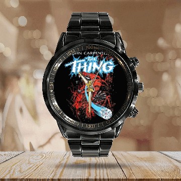 Discover The Thing John Carpenter'S The Thing 80S Movie Calendar Steel Band Watch