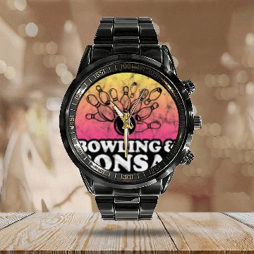 Discover Bowling Gift and Bonsai Tree Calendar Steel Band Watch