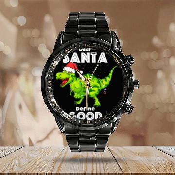 Discover Dinosaur Dino Dear Santa Define Good Christmas Lights Tree Rex Calendar Steel Band Watch