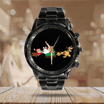 Discover Disney Chip N Dale Pluto Dashing Through The Snow Christmas Calendar Steel Band Watch