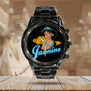 Discover Disney Princess - Jasmine Aladdin Character Baseball Tees Calendar Steel Band Watch