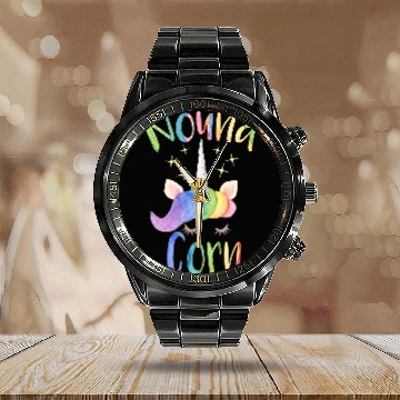 Discover Unicorns Nouna Corn Greek Godmother Funny Calendar Steel Band Watch