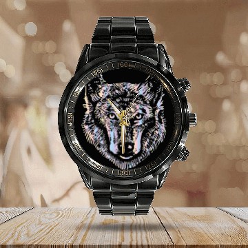 Discover Wolves wolfs Preppy Art wolfs Pastel Coyote Coyote Calendar Steel Band Watch