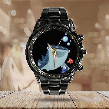 Discover Disney Pixar Finding Dory Marlin & Destiny The Whale Sketch Calendar Steel Band Watch