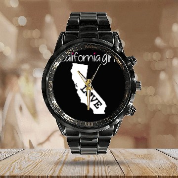 Discover I Love California Home Calendar Steel Band Watch