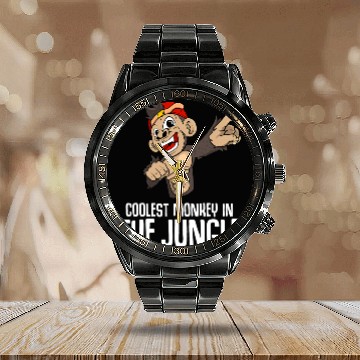 Discover Monkey Lover Coolest Monkey In The Jungle Calendar Steel Band Watch