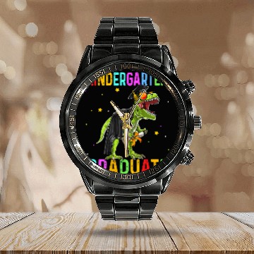 Discover Dinosaur Dino Kindergarten Graduate Dinosaur Trex Graduation Boy Kids Calendar Steel Band Watch