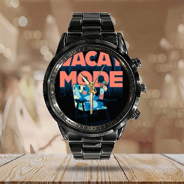 Discover Disney Lilo Stitch Vacay Mode 3D Calendar Steel Band Watch