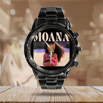 Discover Disney Princess Moana Holding Seashell  Portrait Calendar Steel Band Watch