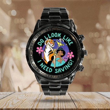 Discover Disney Princess - Jasmine Do I Look Like I Need Saving Zip Calendar Steel Band Watch
