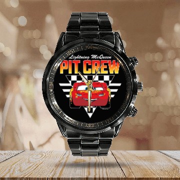 Discover Disney Pixar - McQueen Pit Crew Calendar Steel Band Watch