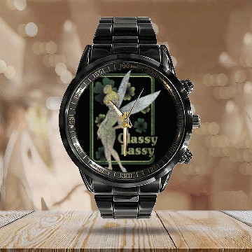 Discover Disney Peter Pan Tinker Bell St. Patricks Day Classy Lassy Calendar Steel Band Watch 3D Calendar Steel Band Watch