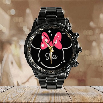 Discover Disney Minnie Mouse Ta Aunt Head Icon Magic Da d Baseball Tees Calendar Steel Band Watch