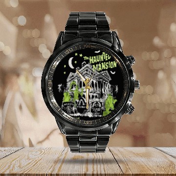 Discover Disneyland the Haunted Mansion Baseball Jerseys Calendar Steel Band Watch