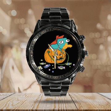 Discover Disney Phineas And Ferb Halloween Vampire Perry The Platypus Baseball Tees Calendar Steel Band Watch
