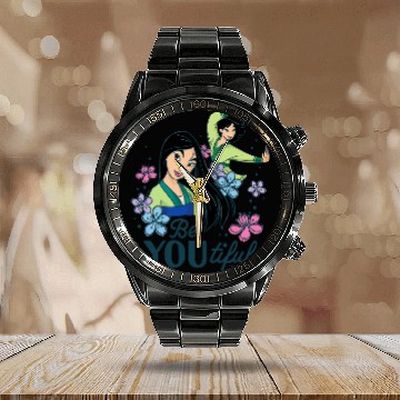 Discover Disney Princess - Be Youtiful Mulan Baseball Tees Calendar Steel Band Watch