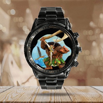 Discover Disneyss Moana 2 Action Pose Maui With Fish Hook Calendar Steel Band Watch
