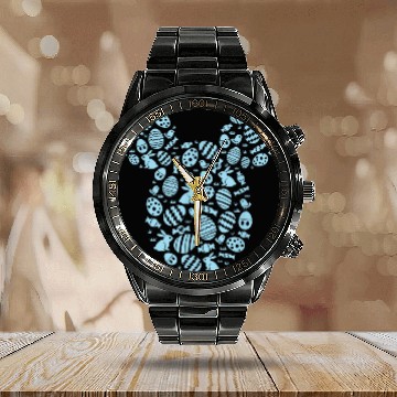 Discover Disney Mickey Mouse Blue Easter Calendar Steel Band Watch