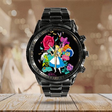 Discover Disney Alice in Wonderland Wildflower Forest 3D Calendar Steel Band Watch