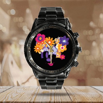 Discover Disney Minnie Mouse Flowers Winking Garden Spring Calendar Steel Band Watch