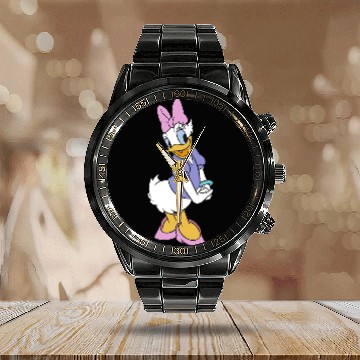 Discover Disney Daisy Duck Traditional Pose Calendar Steel Band Watch