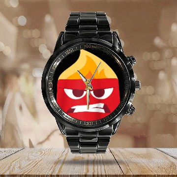 Discover Disney and Pixar’s Inside Out Anger Red Raglan Baseball Calendar Steel Band Watch Calendar Steel Band Watch