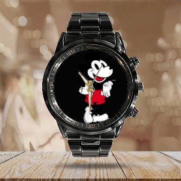 Discover Amazon Essentials Disney Mens Standing and Smili Calendar Steel Band Watch