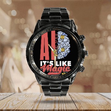 Discover Ai Its Like Magic But Real Computer Science Calendar Steel Band Watch
