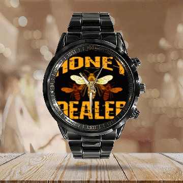 Discover Bee Beekeeping Queen Bee Honey Farmer Apiarists 111 Beekeeper Calendar Steel Band Watch