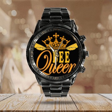 Discover Bee Beekeeping Queen Bee Honey Crown Bee Hives Beekeeper Cute 107 Beekeeper Calendar Steel Band Watch