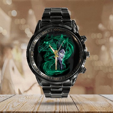 Discover Disney Sleeping Beauty Maleficent Dark Magic Gra Baseball Tees Calendar Steel Band Watch