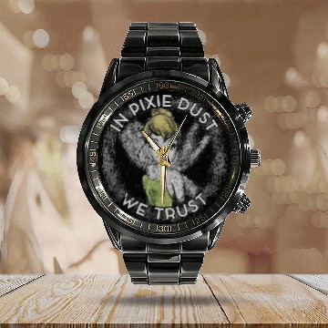 Discover Disney Peter Pan Tinkerbell Circle In Pixie Dust Calendar Steel Band Watch