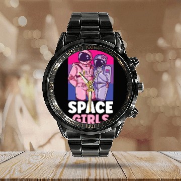 Discover Astronauts Astronomy Solar System Outer Space Kids 5 Calendar Steel Band Watch