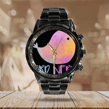 Discover Avid Birder Birdwatching Twitcher Birding Bird Nerd Calendar Steel Band Watch