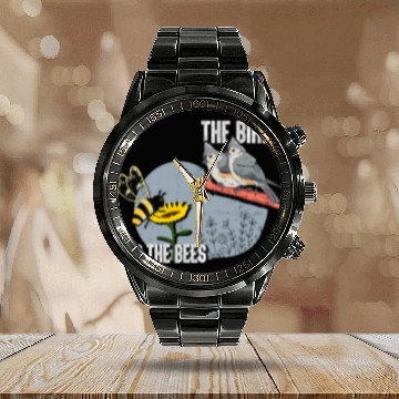 Discover Bee Beekeeping The Birds And The Bees Birdwatching Bird Insect Lover Beekeeper Calendar Steel Band Watch
