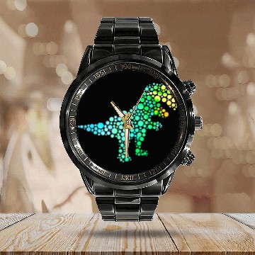 Discover Dinosaur Dino Dot Day T Rex Dinosaur Lover Polka Dot Pattern International Calendar Steel Band Watch
