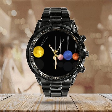 Discover Astronomy Lover Planets pendulum solar system space science astronomy Calendar Steel Band Watch
