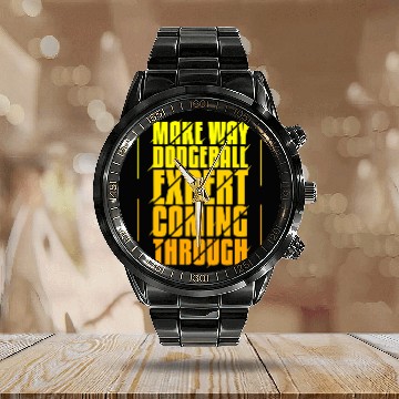 Discover FUNNY DODGEBALL EXPERT Calendar Steel Band Watch