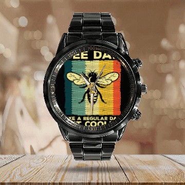 Discover Bee Beekeeping Cool Beekeeping Art Men Dad Bee Hive Keeping Honey Beekeeper 4 Beekeeper Calendar Steel Band Watch