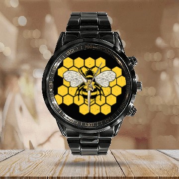 Discover Bee Beekeeping Beekeeping Bumblebee vintages Retro Bees Lovers 3 Beekeeper Calendar Steel Band Watch