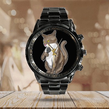 Discover Cat Paws Singer Microphone Music Calendar Steel Band Watch