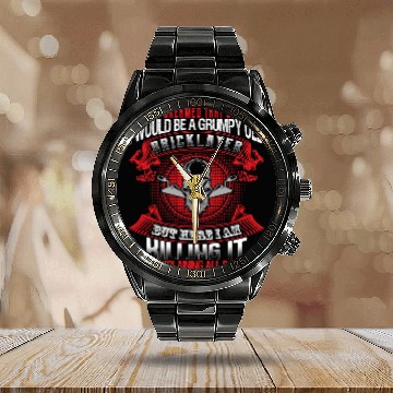 Discover Bricklayer Bricks Design Grumpy Old Bricklayer Calendar Steel Band Watch