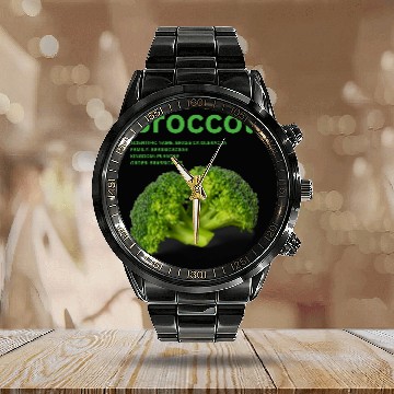 Discover Broccoli Lover Team Broccoli Vegan Vegetarian Broccoli Calendar Steel Band Watch