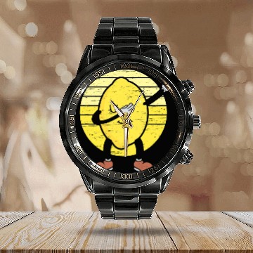 Discover Dabbings Lemon Lemon Fruit Sweetened Drink Calendar Steel Band Watch