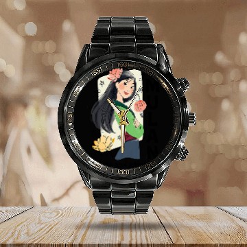Discover Disney Princess Mulan Hero And Princess 3D Calendar Steel Band Watch