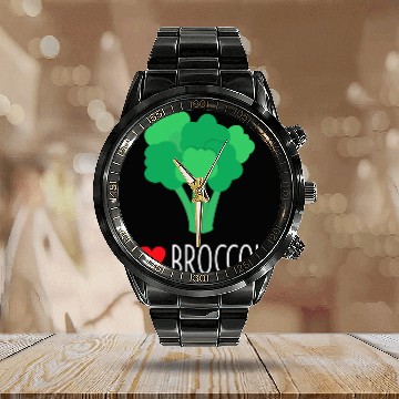 Discover I Love Broccoli Organic Healthy Eating Vegan Calendar Steel Band Watch
