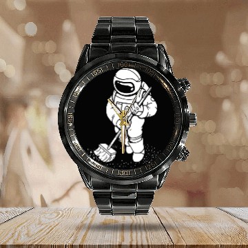 Discover Astronauts Space Planets Galaxy 1 Calendar Steel Band Watch