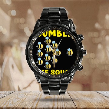 Discover Bee Beekeeping Funny Bumble Bee Squad Friends Team Beekeeper Calendar Steel Band Watch