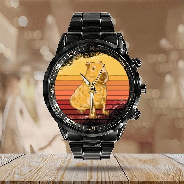 Discover capybaras Lover Nice capybaras Design Calendar Steel Band Watch
