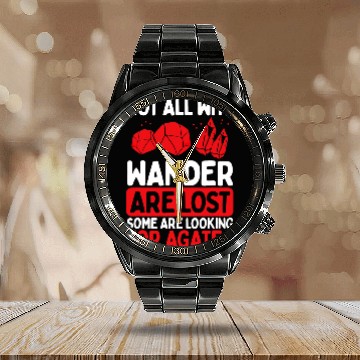 Discover Geology Rocks Not all who wander are lost Rockhounding Calendar Steel Band Watch